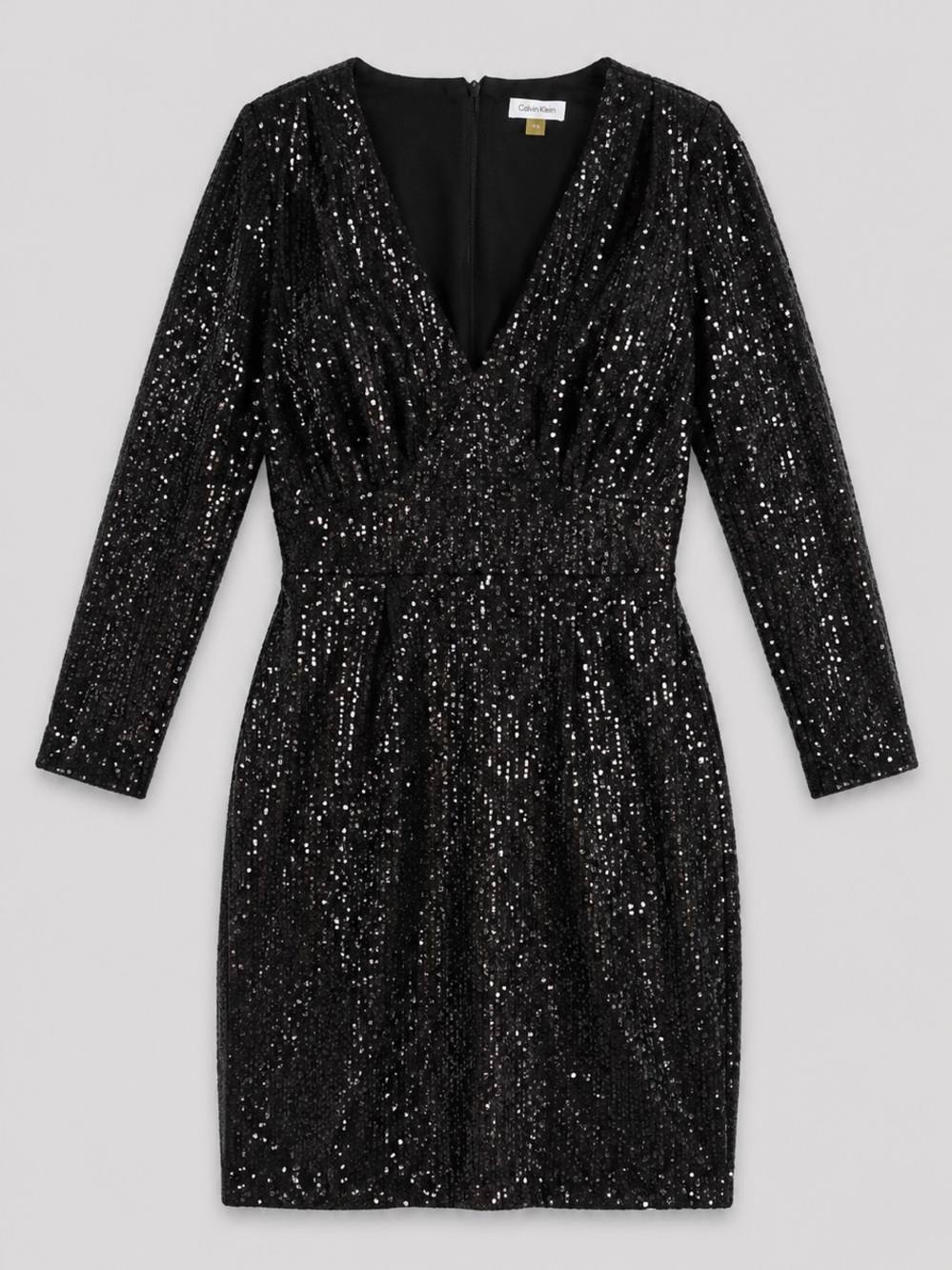 Calvin Klein Black Sequin Shoulder Cutout Sheath Cocktail Party Dress